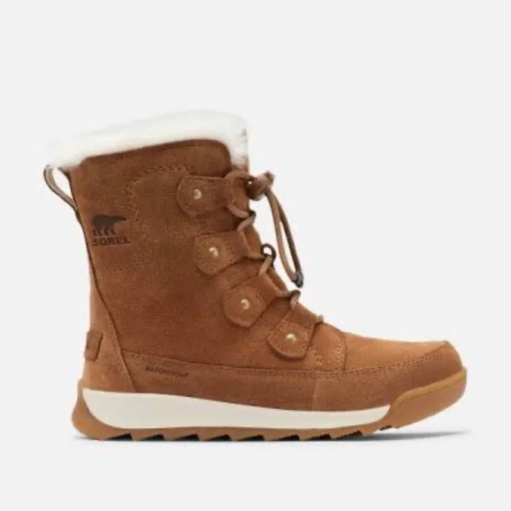 SOREL Youth Whitney Joan‎ Lace Brown Suede Waterproof Boots Size 1 NEW
